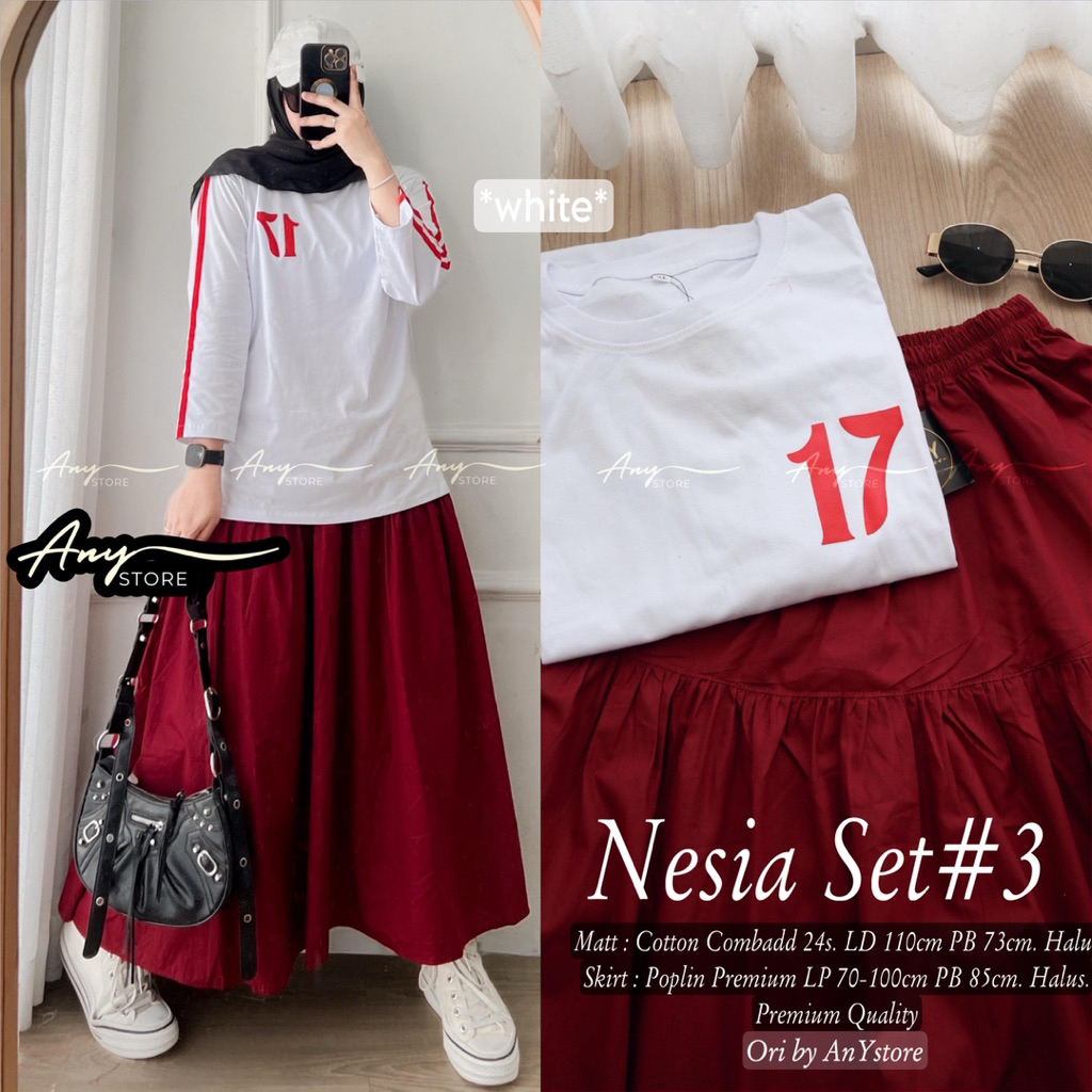 nesia#3 set hijab sporty olahraga set baju olahraga ori disha baju olahraga muslimah baju sepeda wan