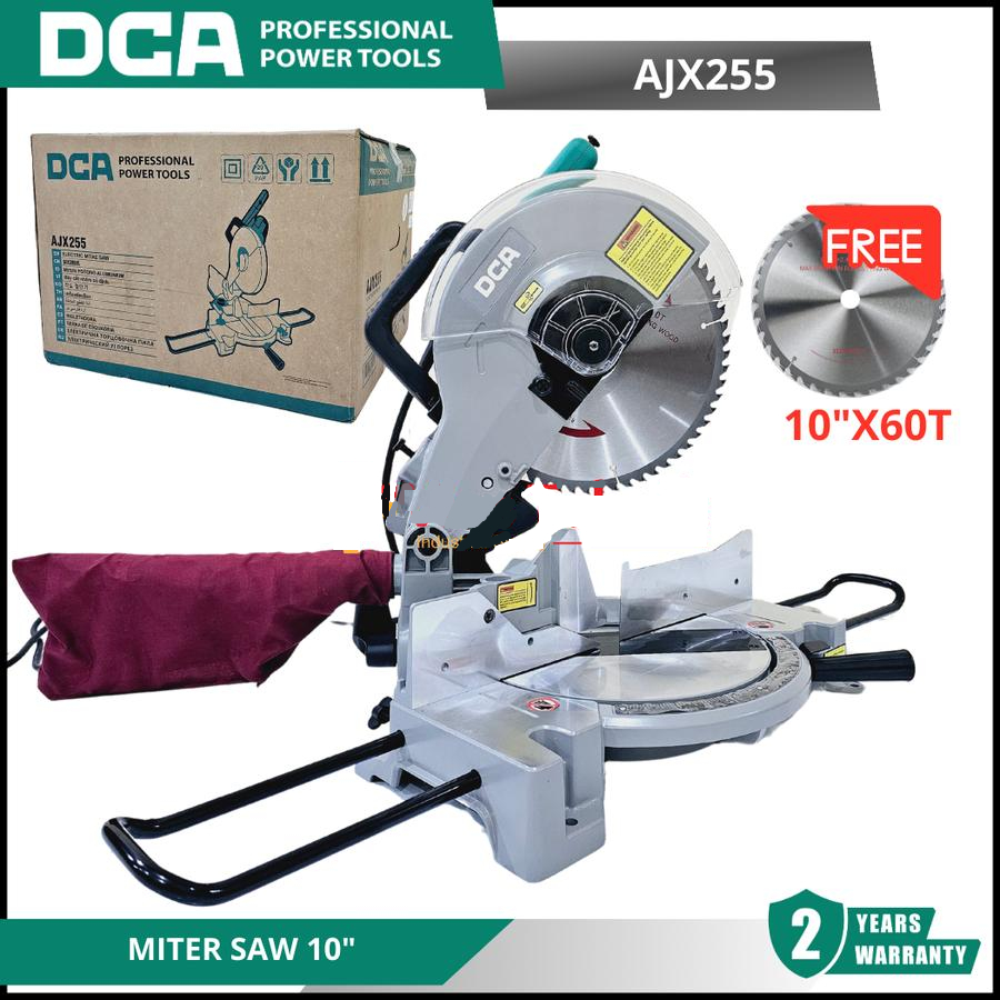 DCA AJX255 Miter Saw 10" Mesin Gergaji Aluminium / Miter Saw 10 Inch AJX 255
