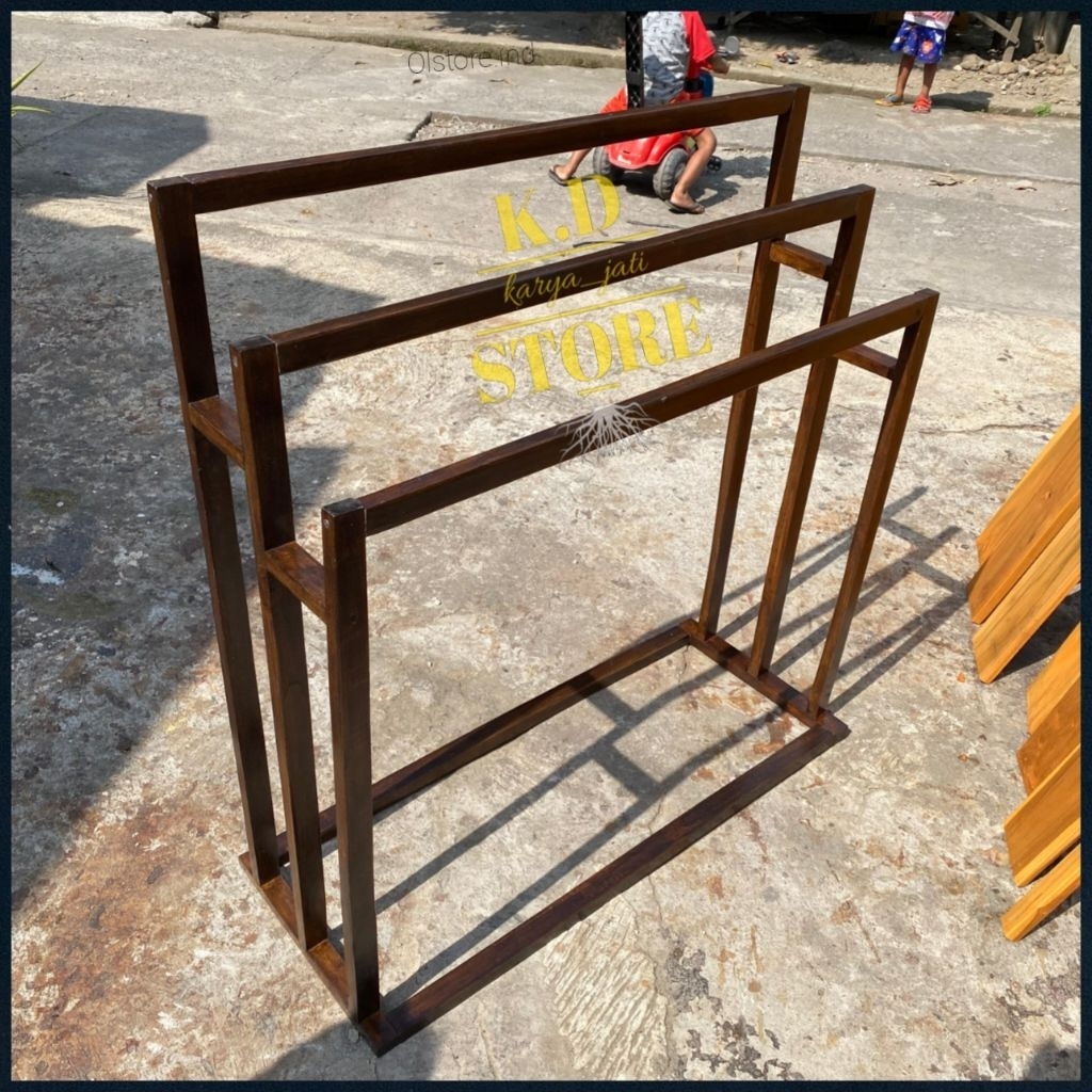 PROMO JEMURAN HANDUK PREMIUM JATI JAWA / gantungan handuk kayu / jemuran handuk hotel/