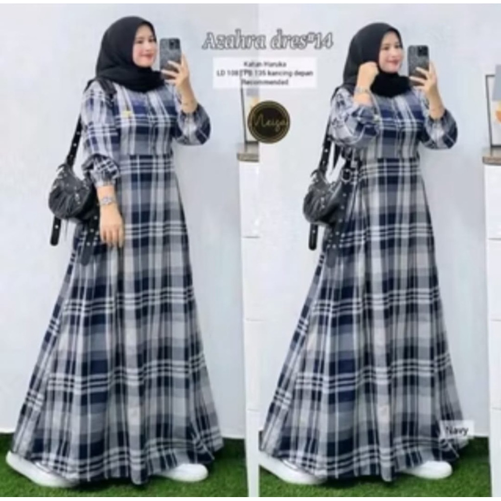 GAMIS KATUN HARUKA GARIS AZAHRA DRESS #13/ AZAHRA DRES
