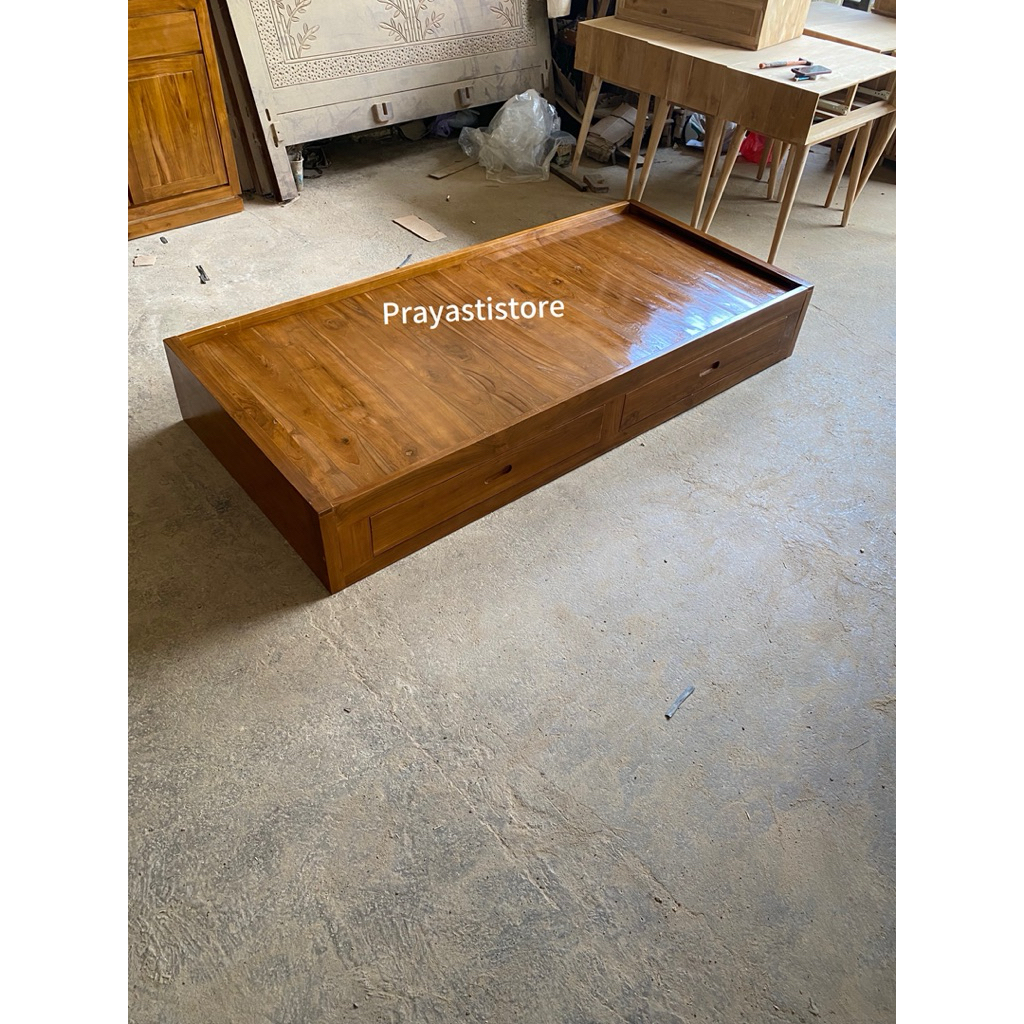 Tempat tidur minimalis kayu jati Dipan tempat tidur anak kayu jati Dipan anak jati