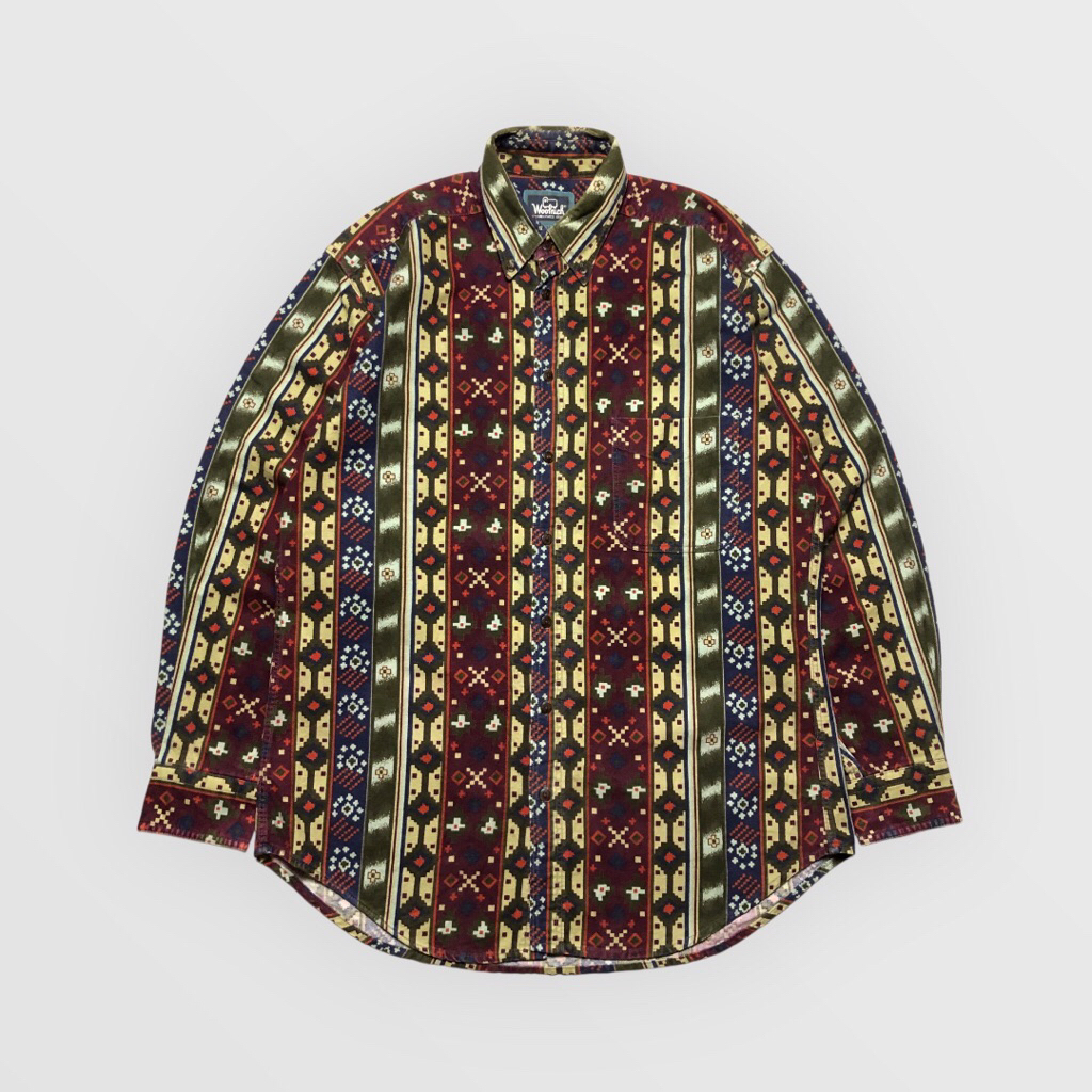 Woolrich Vintage Psychedelic Pattern Aztec Navajo Buttondown Shirt Multicolor