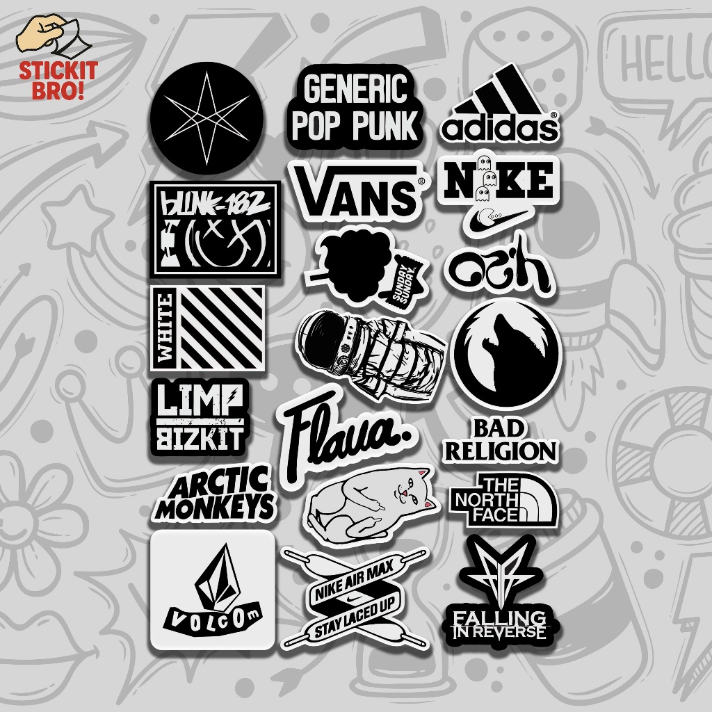 

Sticker Pack HYPE BEAST VOL 18 Aesthetic Vynil Anti Air Potongan KissCut Tumblr Helm Laptop BLACK & WHITE