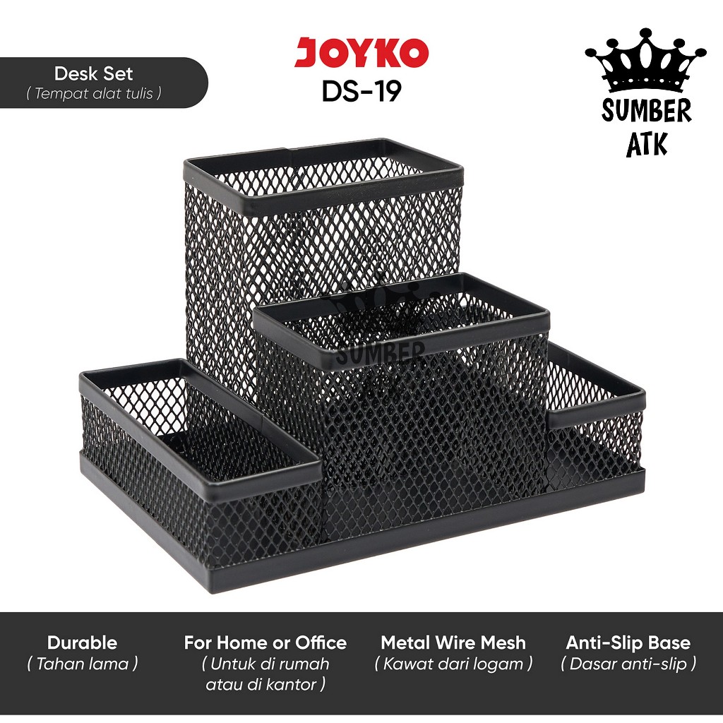 

Desk Set DS-19 Pen Holder Tempat Alat Tulis Jaring Jala Joyko