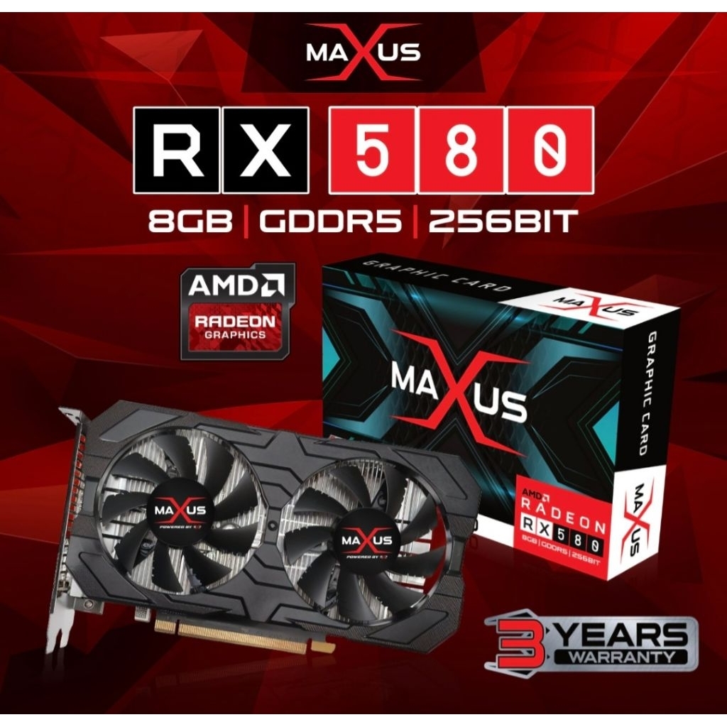 VGA Card MAXUS RX580 DDR5 8GB 256Bit