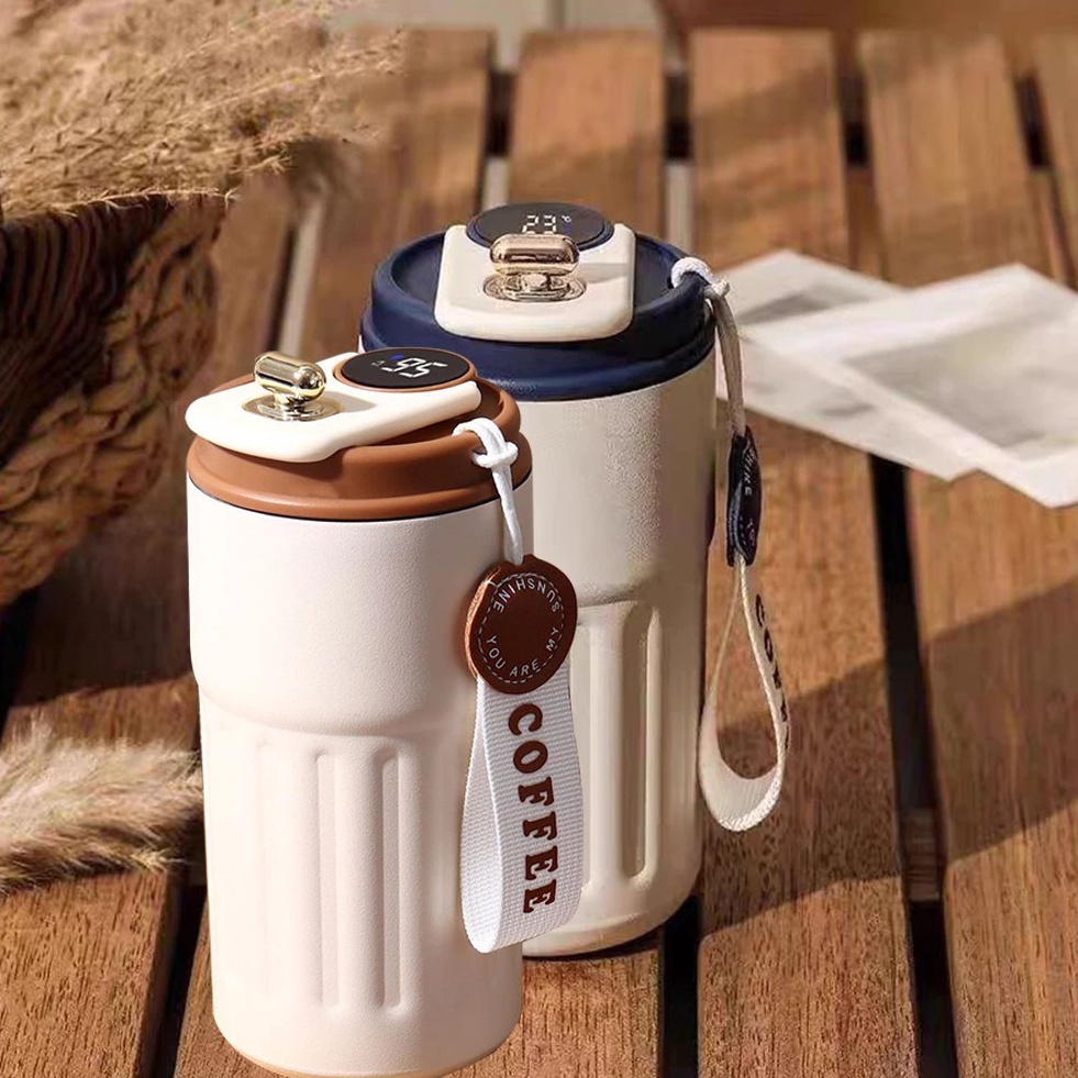 KODE D18F Tumbler Termos Coffe Stainless Steel Tumbler Gelas Estetik Tumbler Minum Gelas Kaca Tutup 