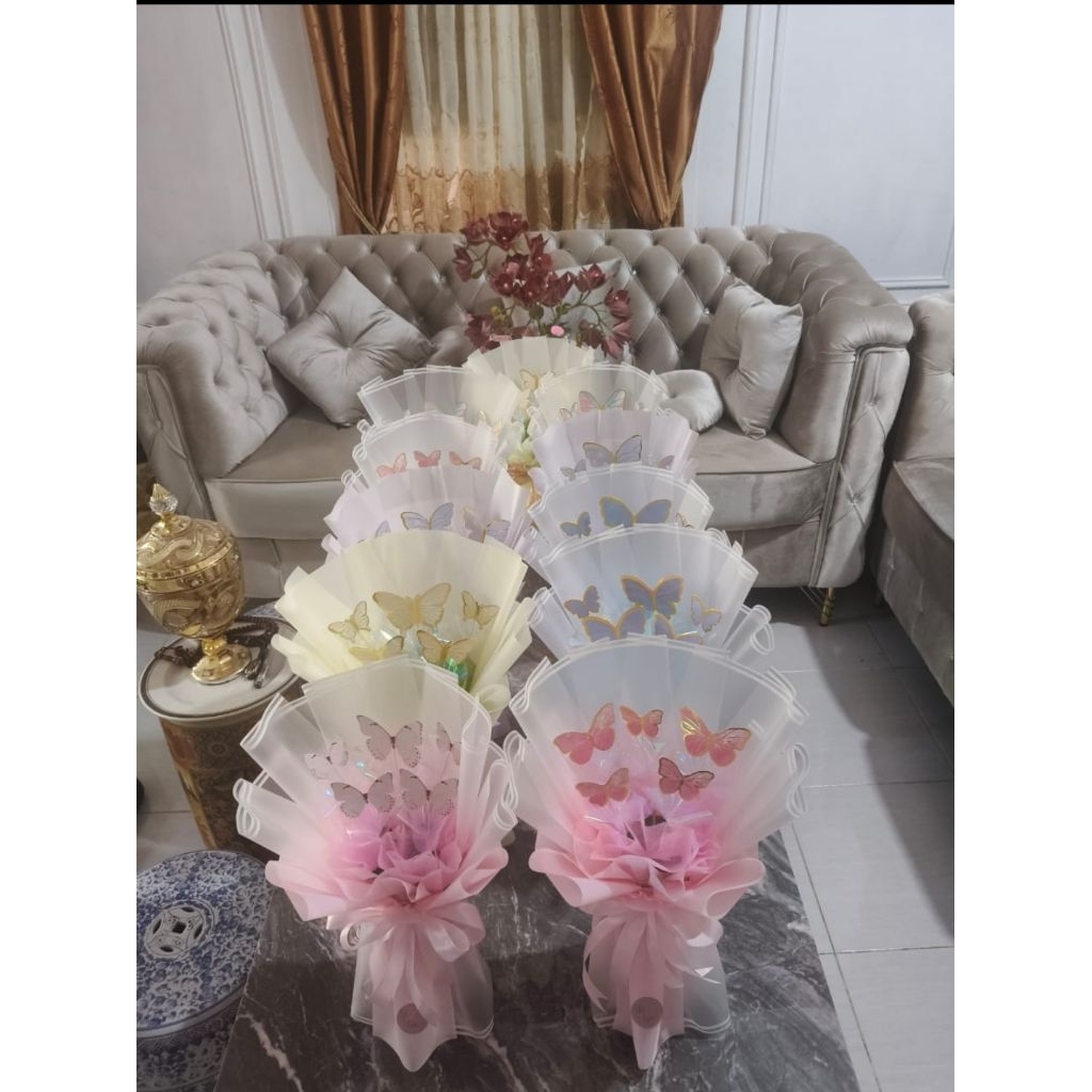 buket kupu-kupu buket kupu-kupu LED buket kupu-kupu hologram buket aesthetic buket kupu-kupu mini