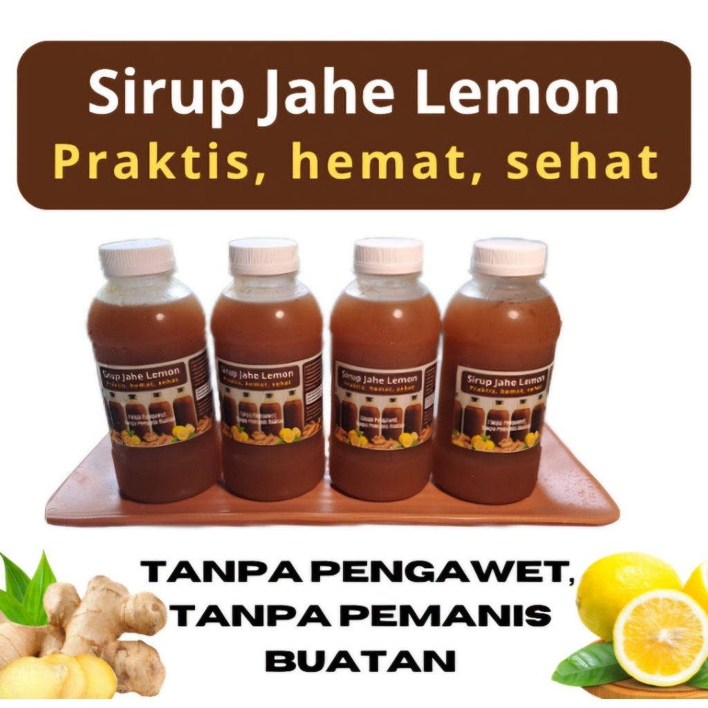 

Sirup Jahe Lemon Asli 250 gr Tanpa Pengawet, Pewarna dan Pemanis Buatan dijamin Segars