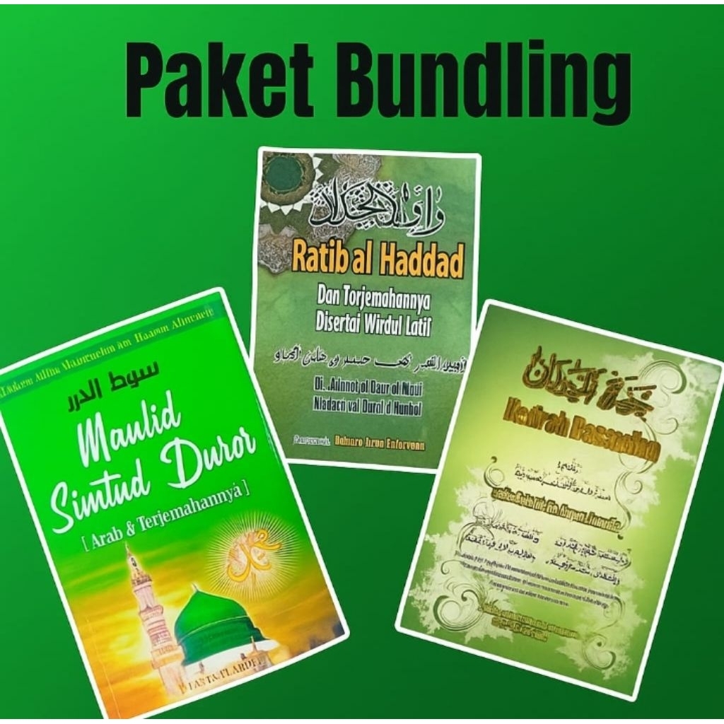 PAKET BUNDLING: Hadrah Basaudan + Maulid Simtudduror + Ratib Al-Haddad | Kitab Wirid Lengkap
