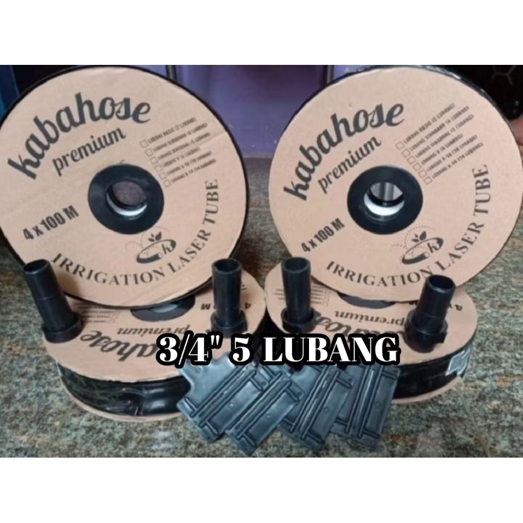 Selang Irigasi / Selang KABAHOSE PREMIUM / Drip / Plastik Lubang Kabahose 3/4 inch 4cm x 100 Meter M