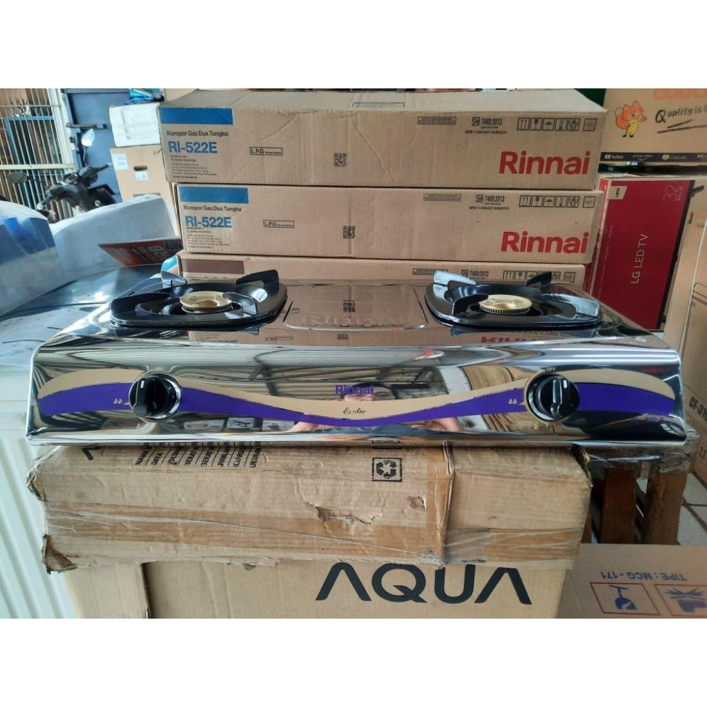 KOMPOR GAS RINNAI 2 TUNGKU RI522E/RI522C/RI522S/RI522SS/RI202S KOMPOR RINNAI DUA TUNGKU