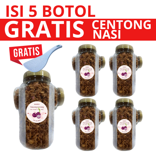 

Bawang Merah Goreng Asli 1Kg Grade B Dapur Mamira Gurih Renyah Wangi Gratis Sendok Kayu