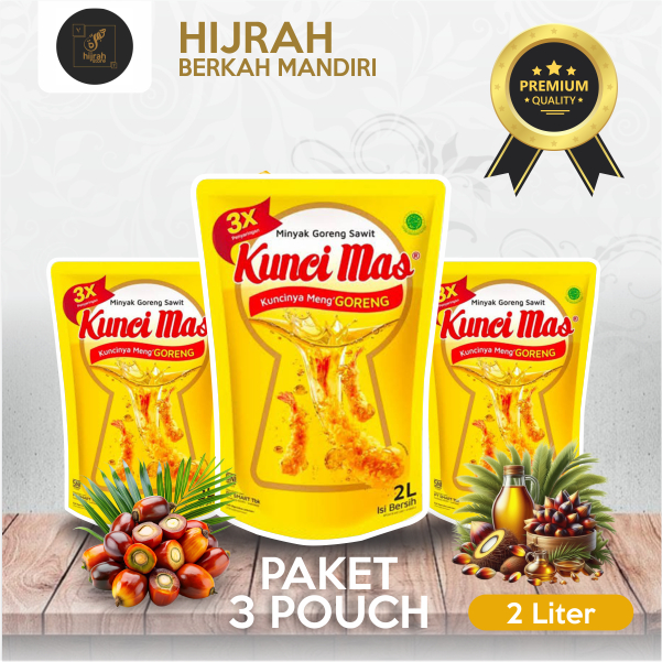

Minyak Goreng Kunci Mas paket 3 Pcs Ukuran 2 Liter(Total 6 Lliter)