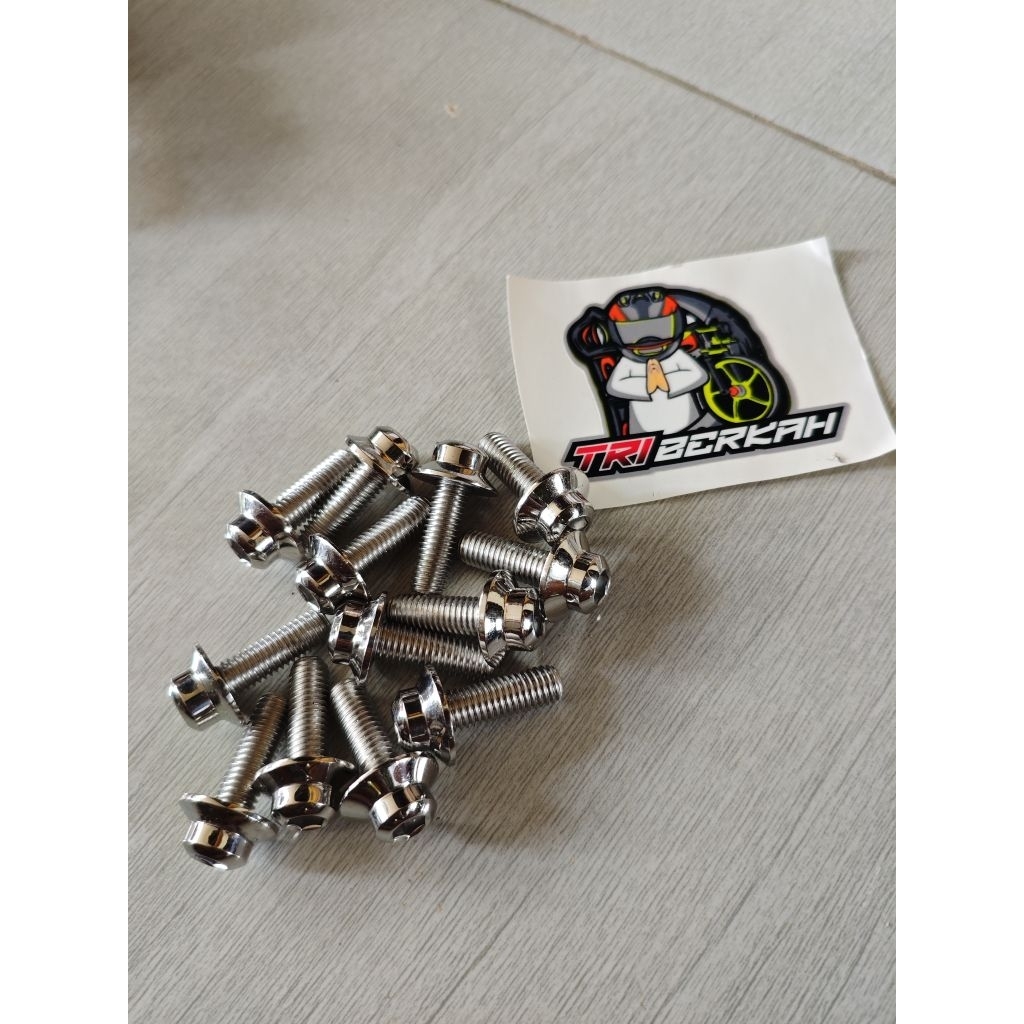 Baut 12 / M8 payung ring 19 mm, Baut L Monel Payung Ring 19 mm Stainles Stanles