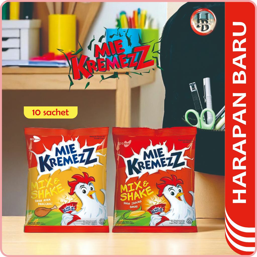 

Mie Kremezz Mix and Shake 10 Sachet Rasa Ayam Panggang & Jagung Bakar