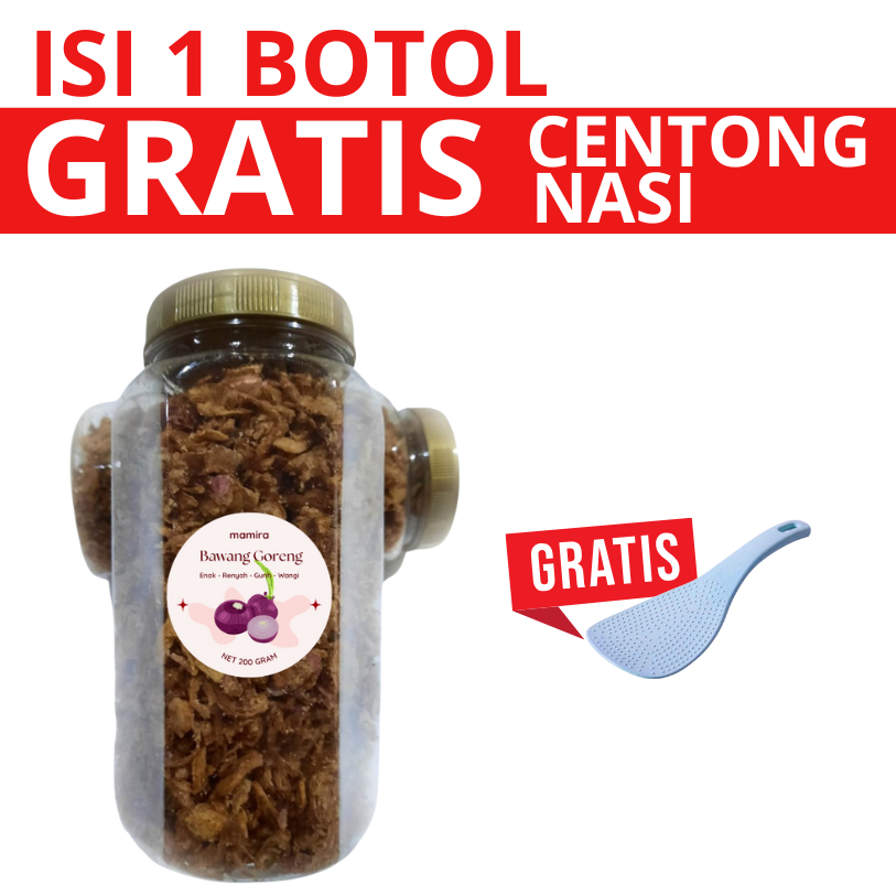 

Bawang Merah Goreng 200 Gram Asli Tanpa Tepung Grade B Dapur Mamira