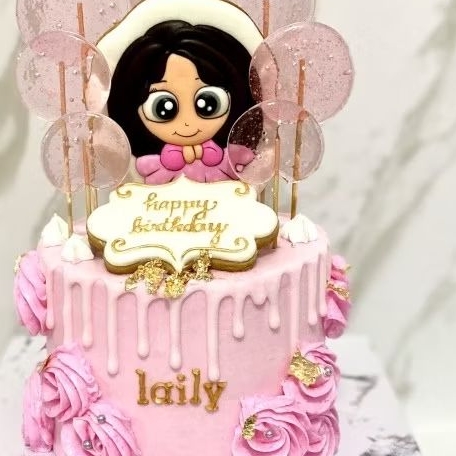 

Cake ulang tahun butter cookies icing fondant queen princess girl cake