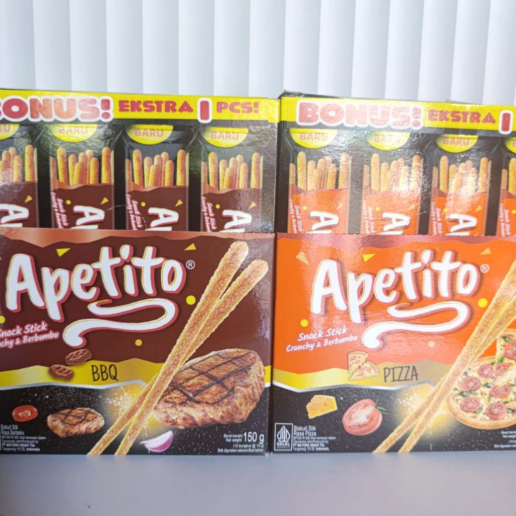 

Apetito Biskuit Stik Rasa Pizza/BBQ isi 10 pcs