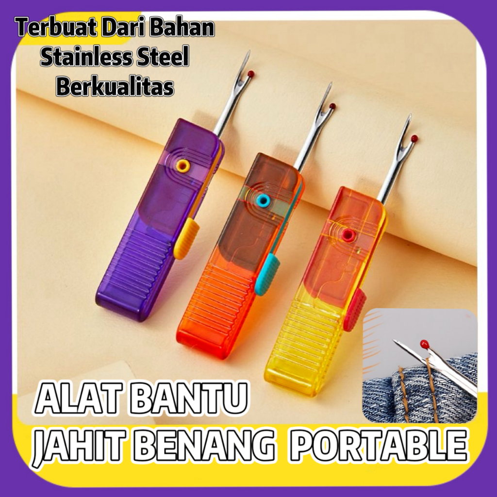 

Penyobek jahitan lipat portabel, alat kecil untuk membuka lubang kancing pada pakaian