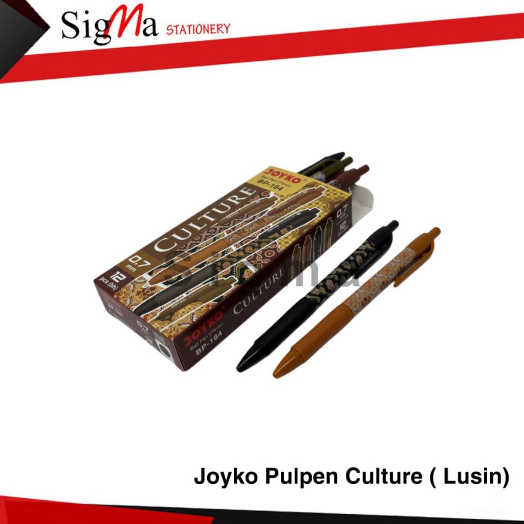 

[ LUSIN ] JOYKO Pulpen Culture / Pulpen Tinta Hitam Murah BP-184