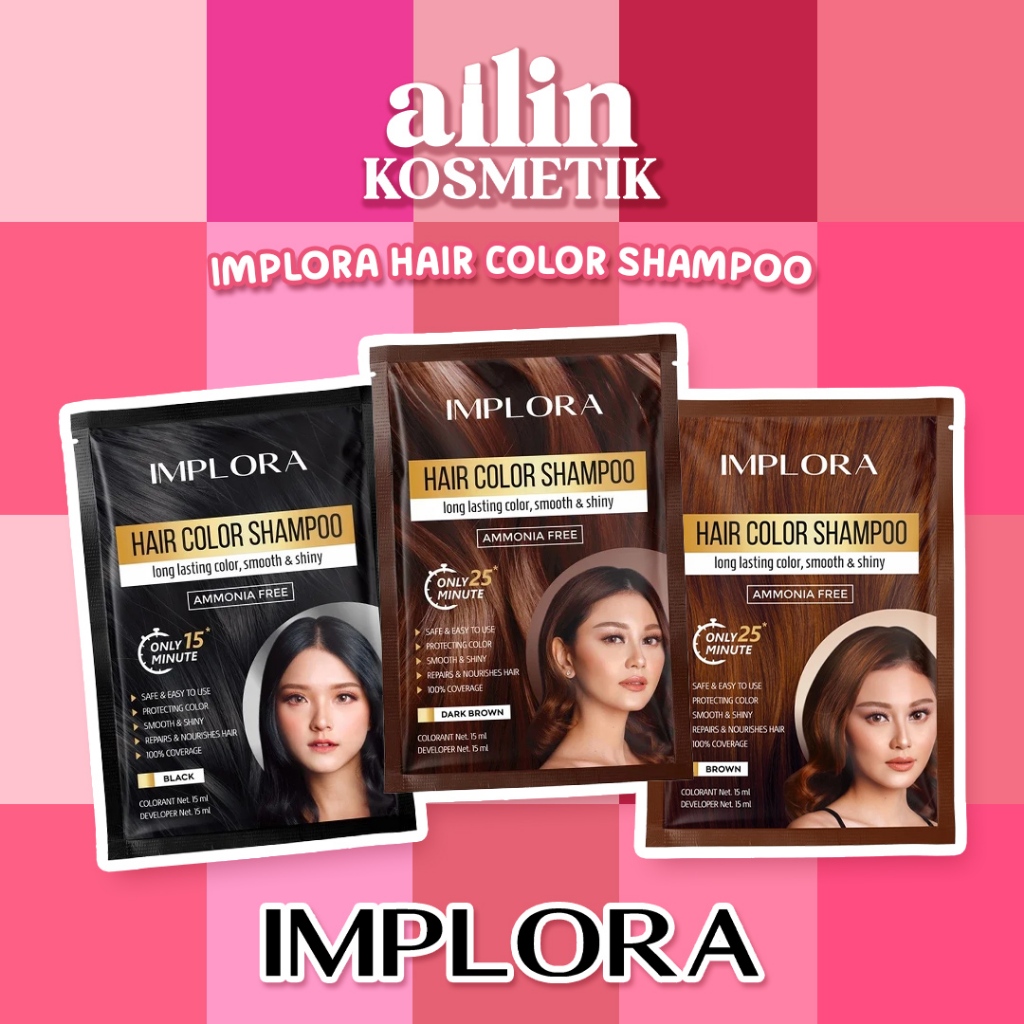 AiLiN | Implora Hair Color Shampoo | Pewarna Rambut Cat Rambut Semir Rambut