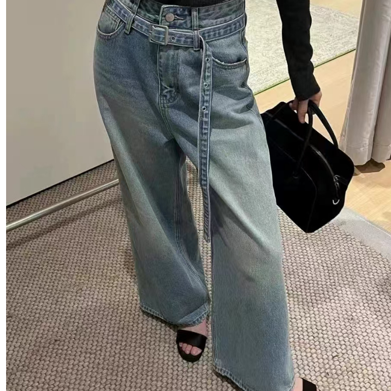 THESOOJI - Jeannette Jeans - Celana Jeans Korea Baggy Wanita Highwaist Korea Style