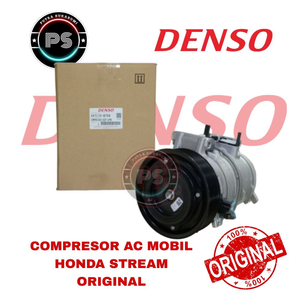 COMPRESOR KOMPRESOR AC MOBIL HONDA STREAM ND 2000 CC ORIGINAL DENSO