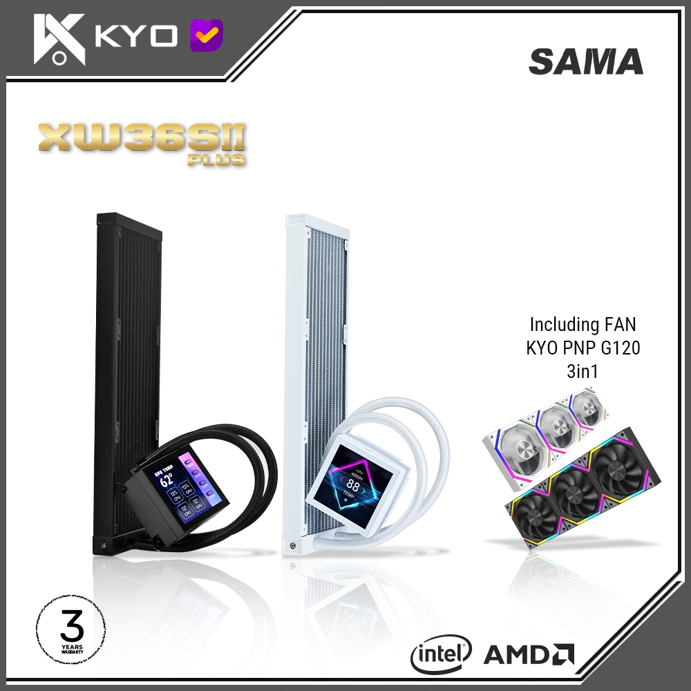 KYO SAMA XW36S PLUS II 4" inch ARGB AIO Liquid Cooling LCD DISPLAY AIO 360mm