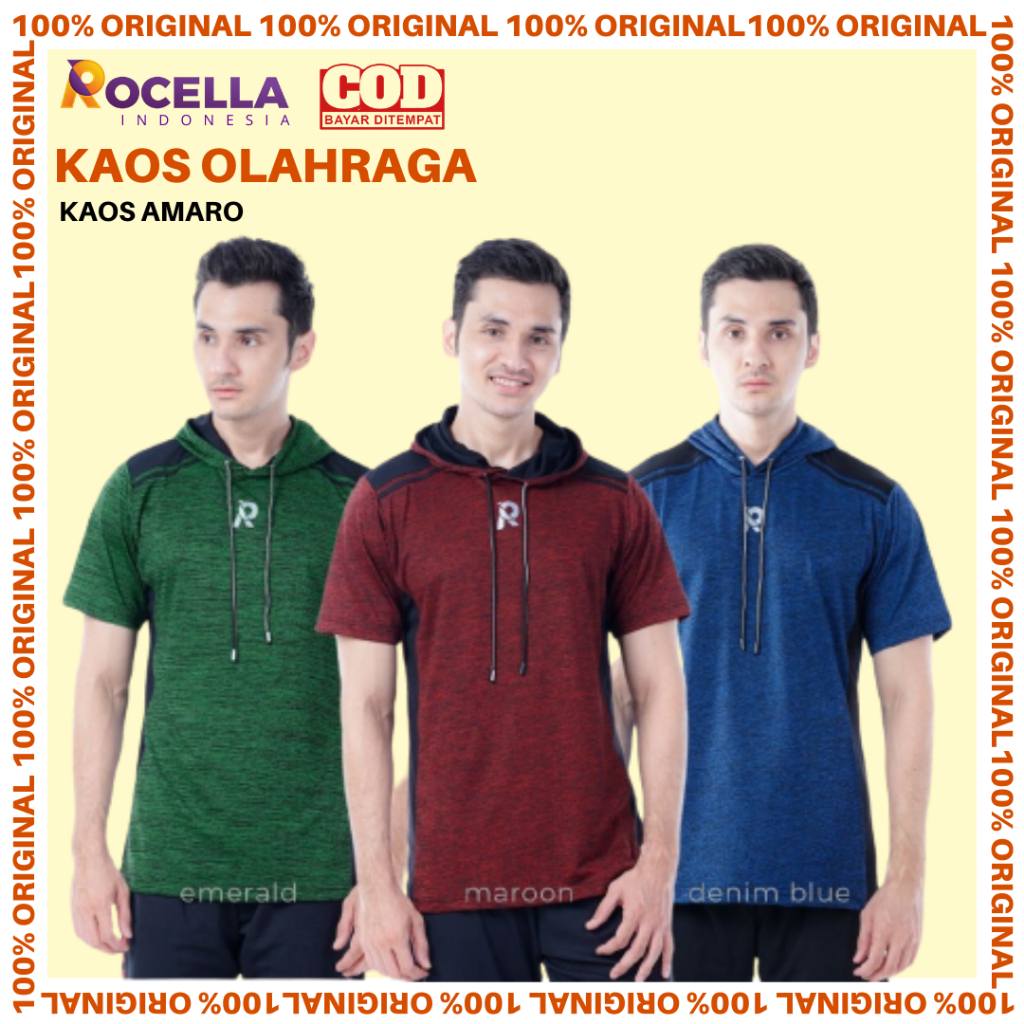 Kaos Amaro Hoodie Pria Kaos Olahraga Jogging Sepeda Fitnes Tracking Kaos Lengan Pendek