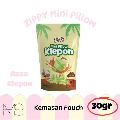 

ZIPPY MINI PILLOW KLEPON KRIM GULA AREN 30 Gr Biskuit Wafer Roll Pillow