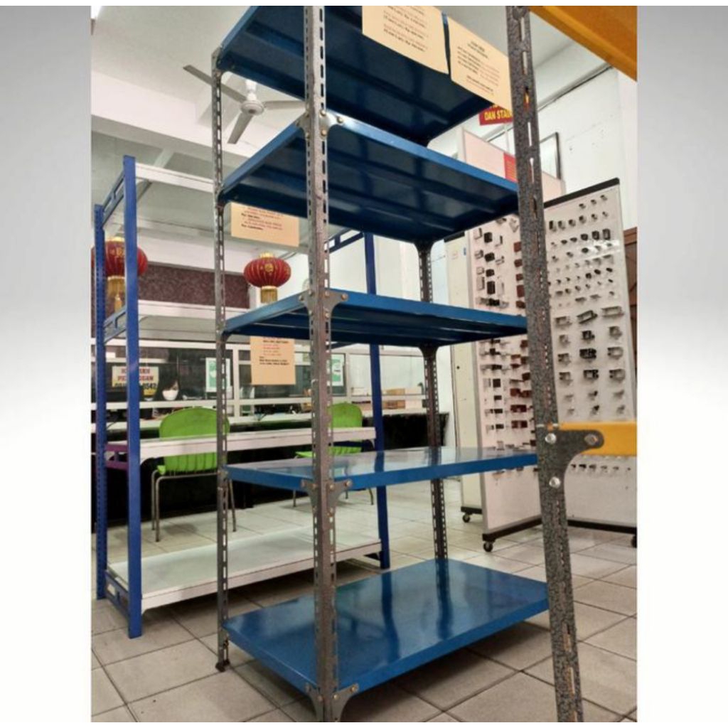 Rak Besi Siku Kokoh Toko warna biru