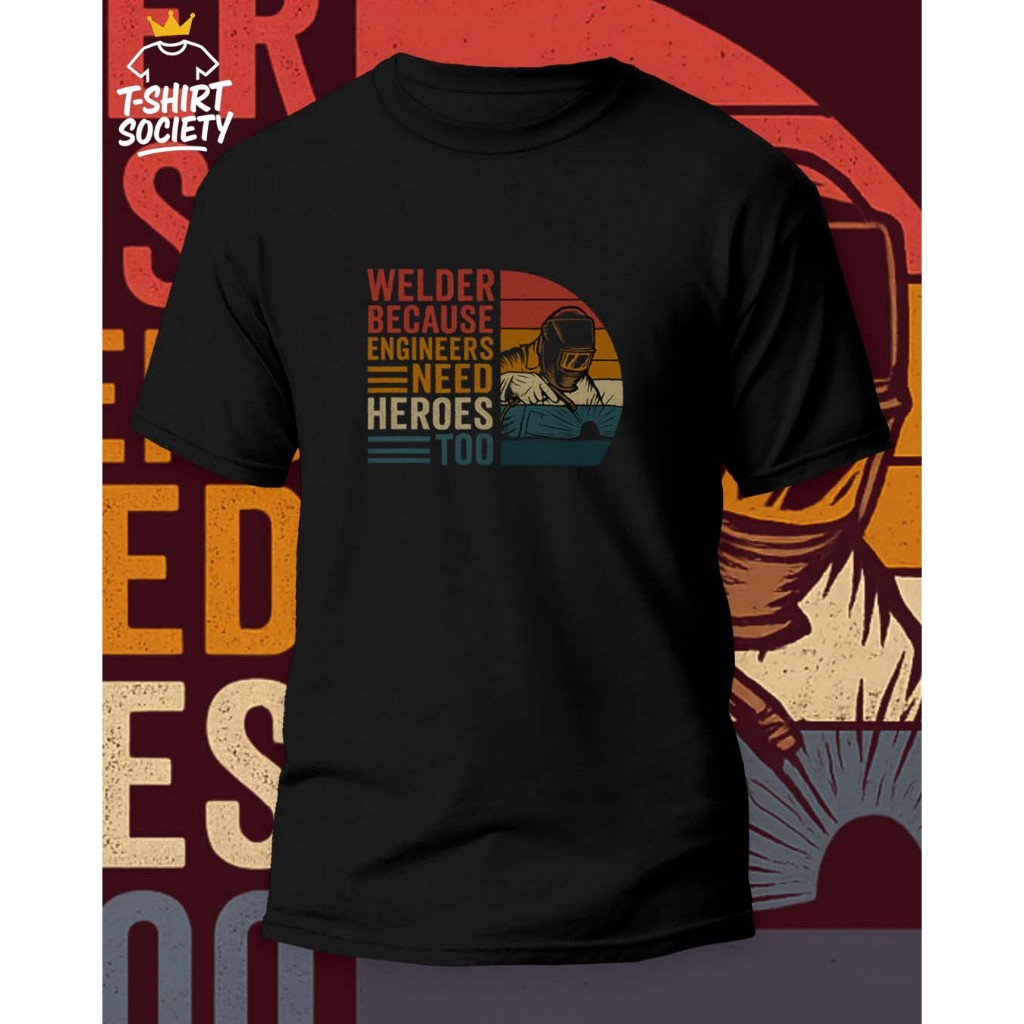 Kaos Welder | Kaos Tukang Las | Kaos Welder Cotton Combed 24s | Kaos Hitam Welder / Tukang Las | Pah