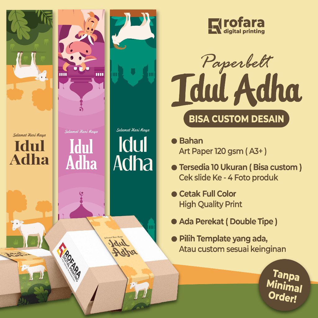 

Paperbelt Edisi Idul Adha - Custom | Bahan Art Paper 120 gsm - PROMO