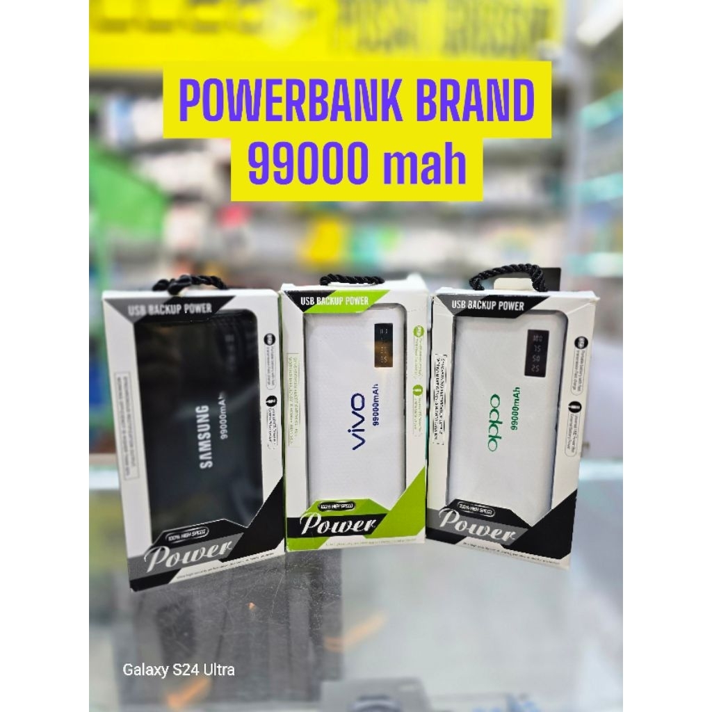 Powerbank 99000Mah Brand Oppo Vivo Plus Led Light