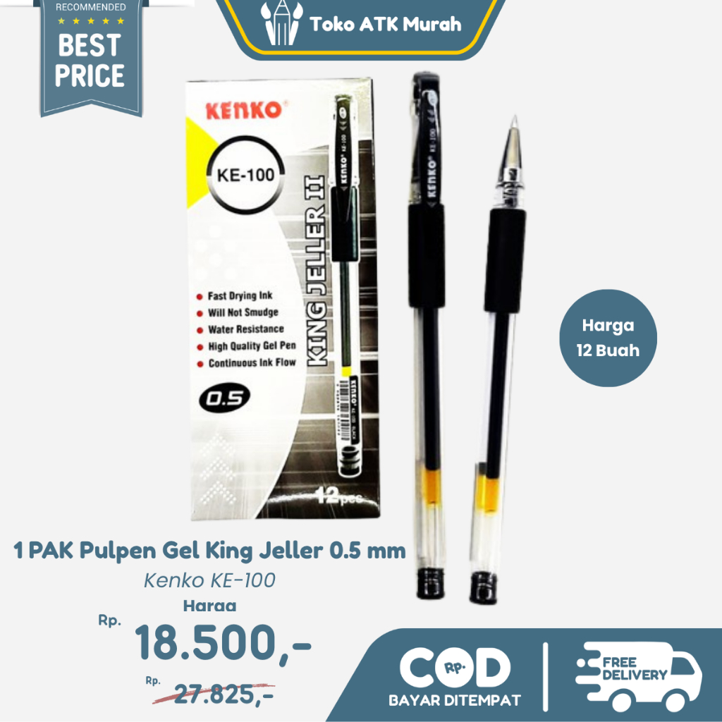 

1 PAK Pulpen Gel Pen King Jeller Kenko KE-100 0.5 mm