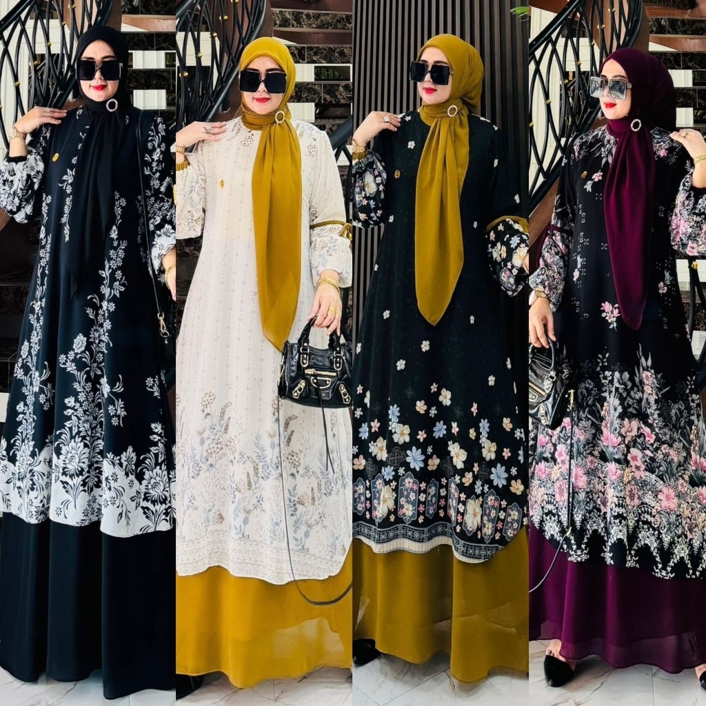 set gamis Melayu hijab quenza ori M nabil
