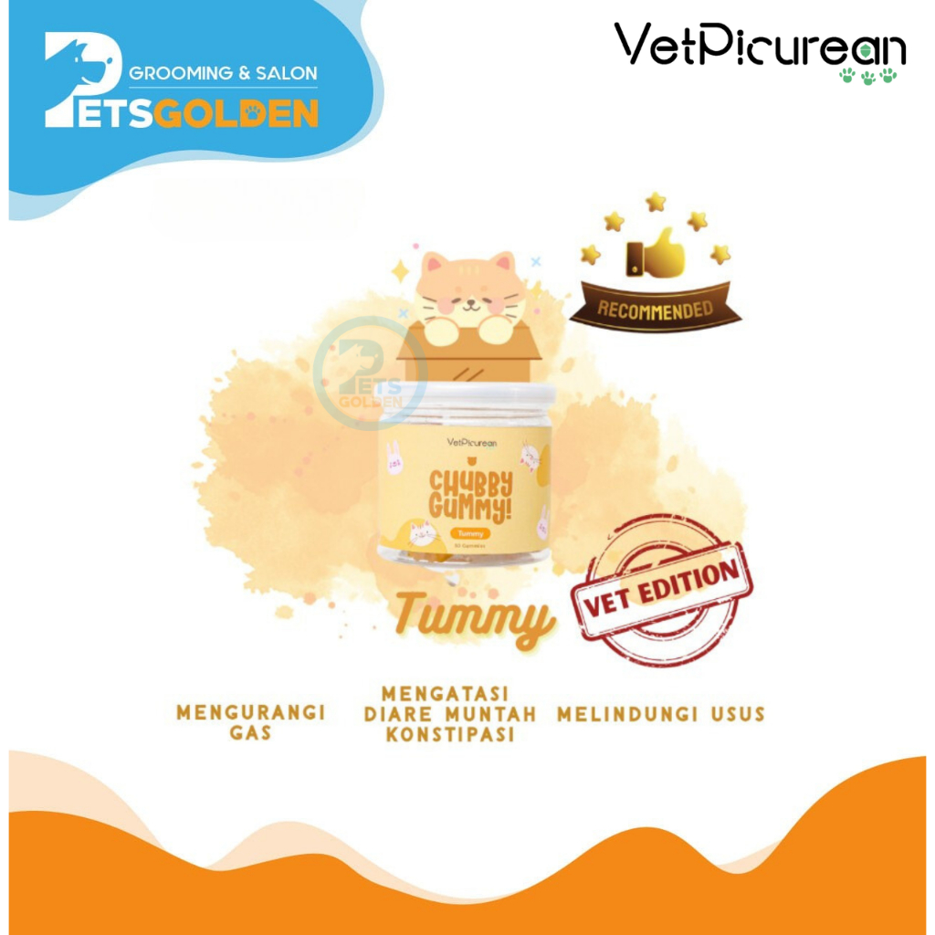 Vitamin Anjing Kucing VETPICUREAN Chubby Gummy Tummy Pencernaan