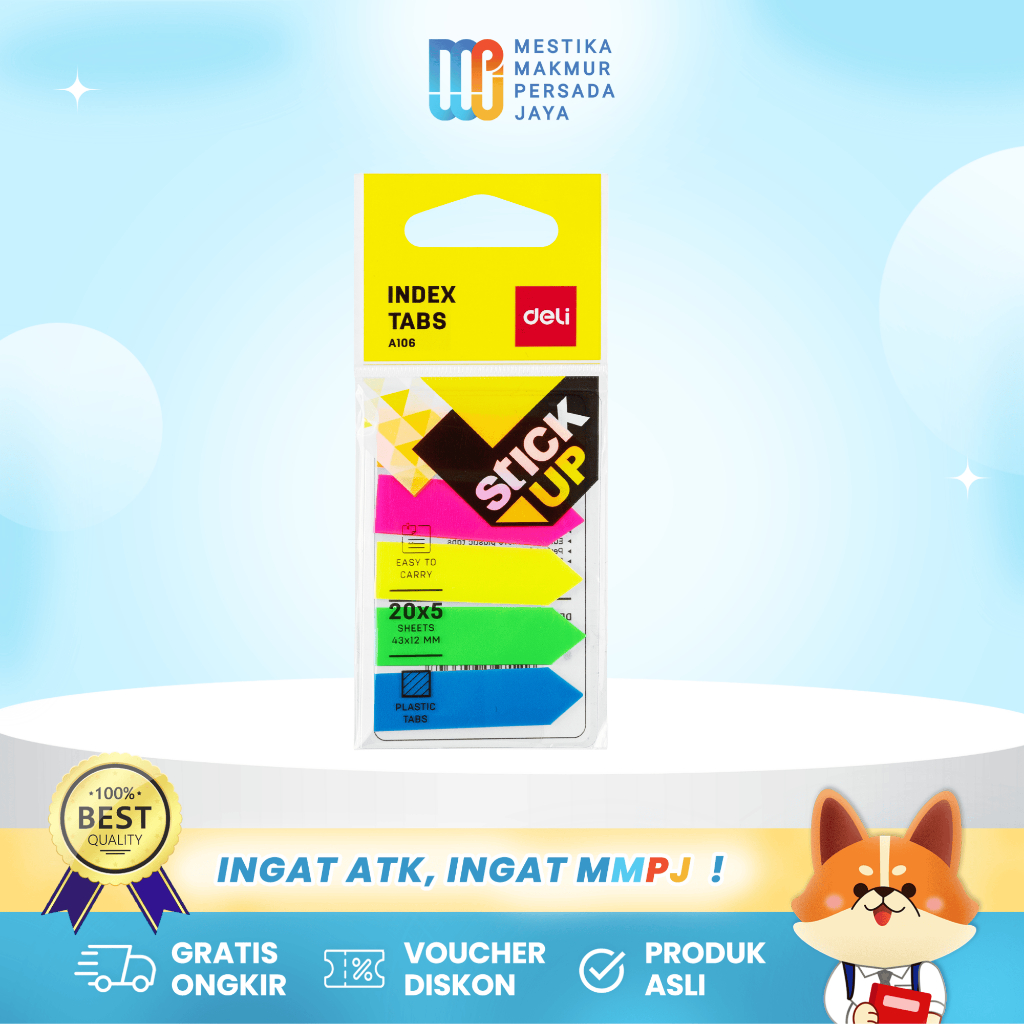 

Deli Index Tabs / Sticky Notes 5 Warna 100 Lembar 43×12 mm