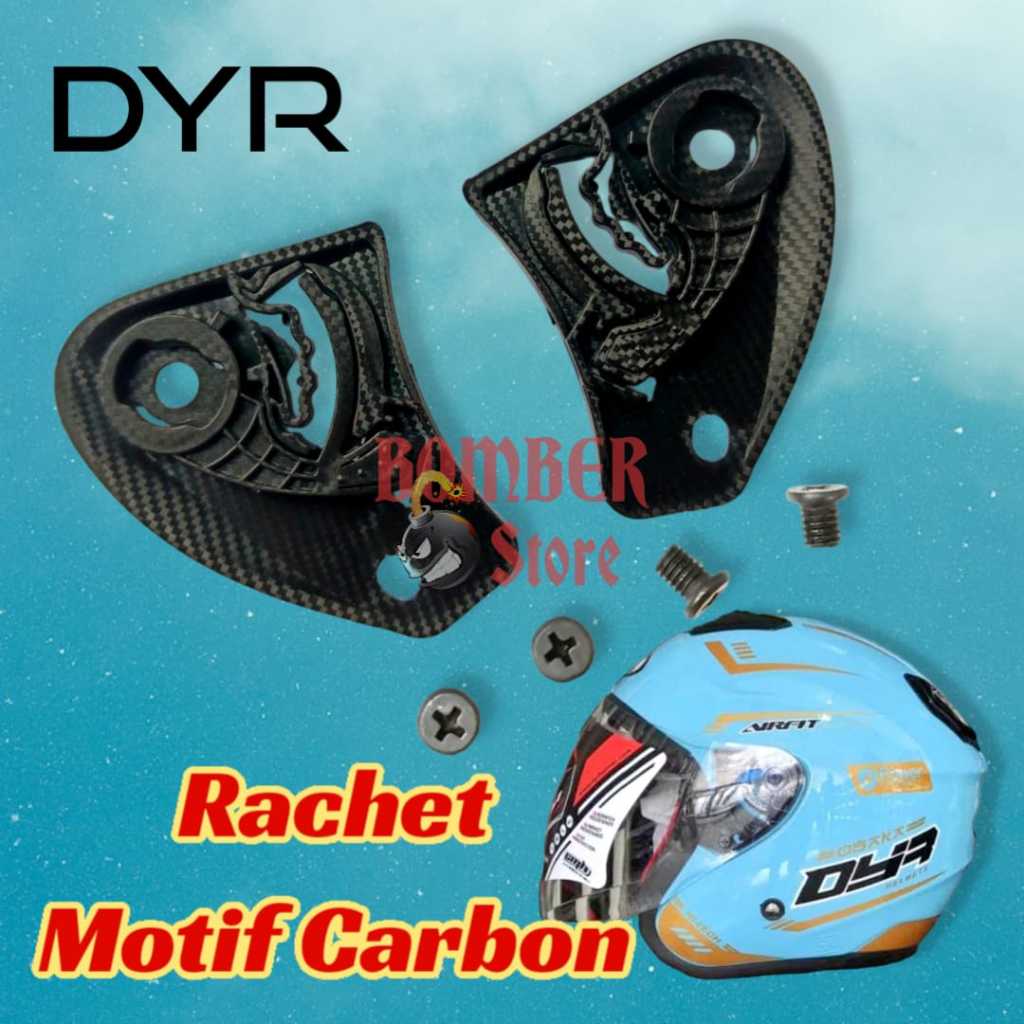 Rachet Helm DYR Subaru, Rachet kaca dyr Osaka, Dudukan kaca helm Motif karbon
