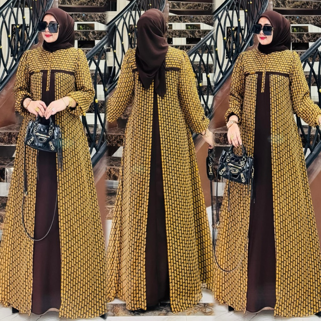 Gamis Syafeera Motif 2 / COD / Syafeera Gamis Set Cardy menyatu