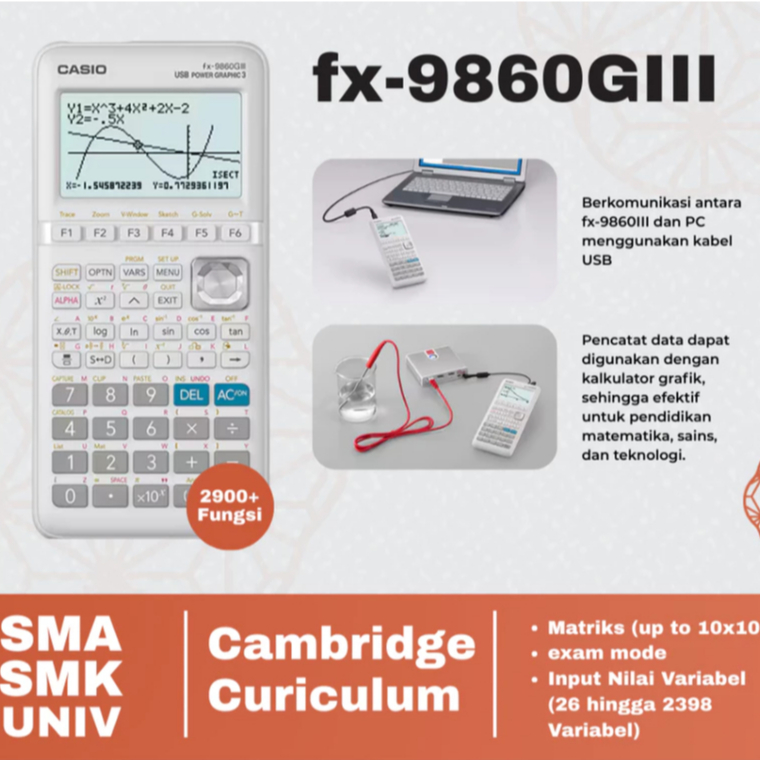 

Casio Graphic fx 9860 giii sd bergaransi resmi 1 tahun
