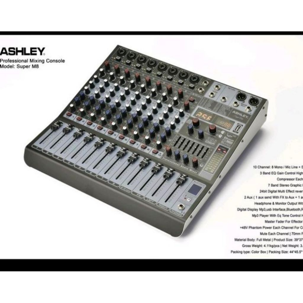 Mixer Ashley Super M8 8channel new compressor original