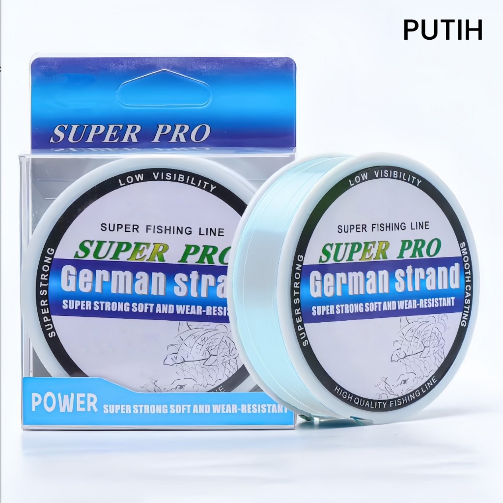 Senar Pancing 200M Warna Bening Transparan Fishing Line Tali Pancing Germany Fishing Line 200M Putih