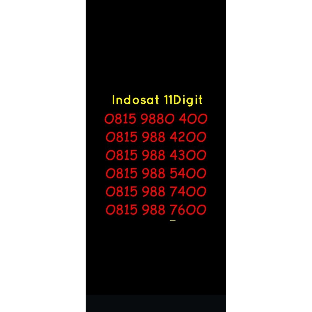 nomor cantik im3 11 digit murah