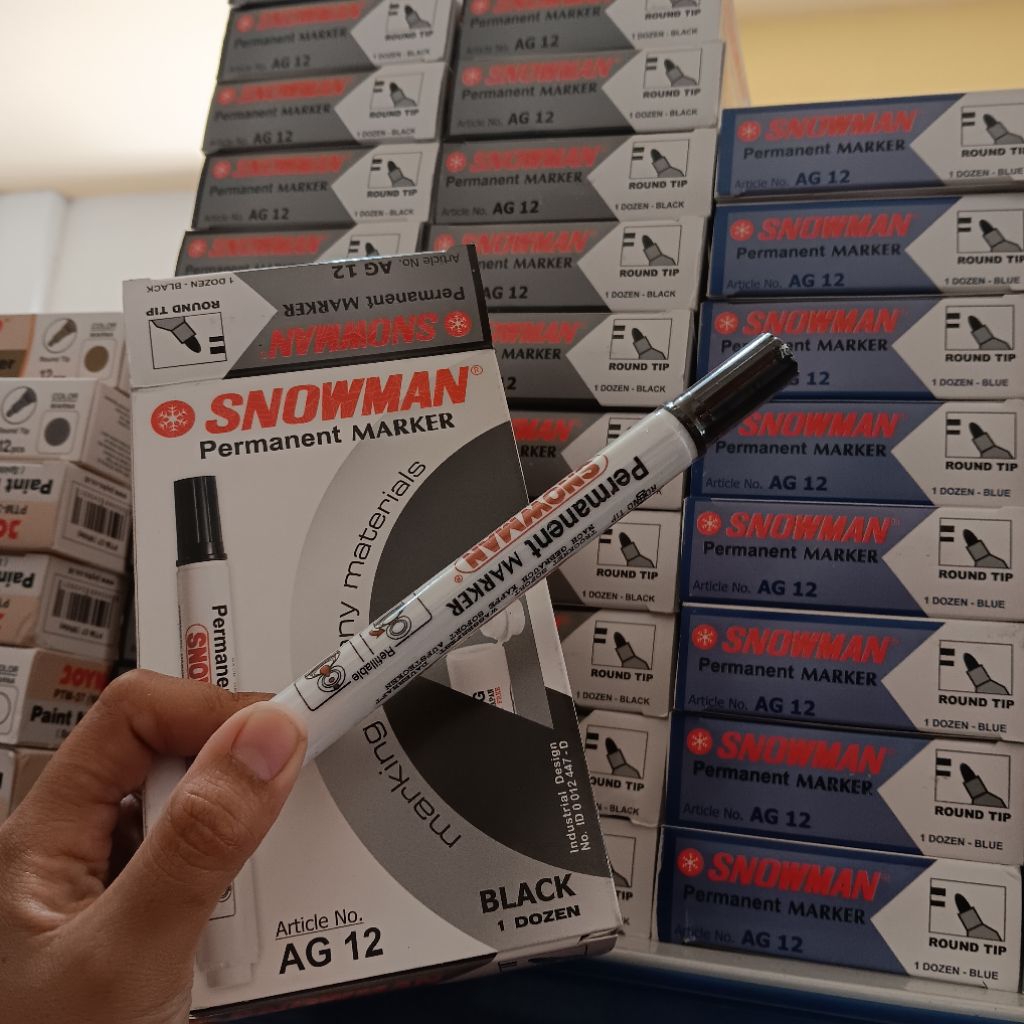 

1 Biji Spidol Permanent Snowman Hiyam merah biru