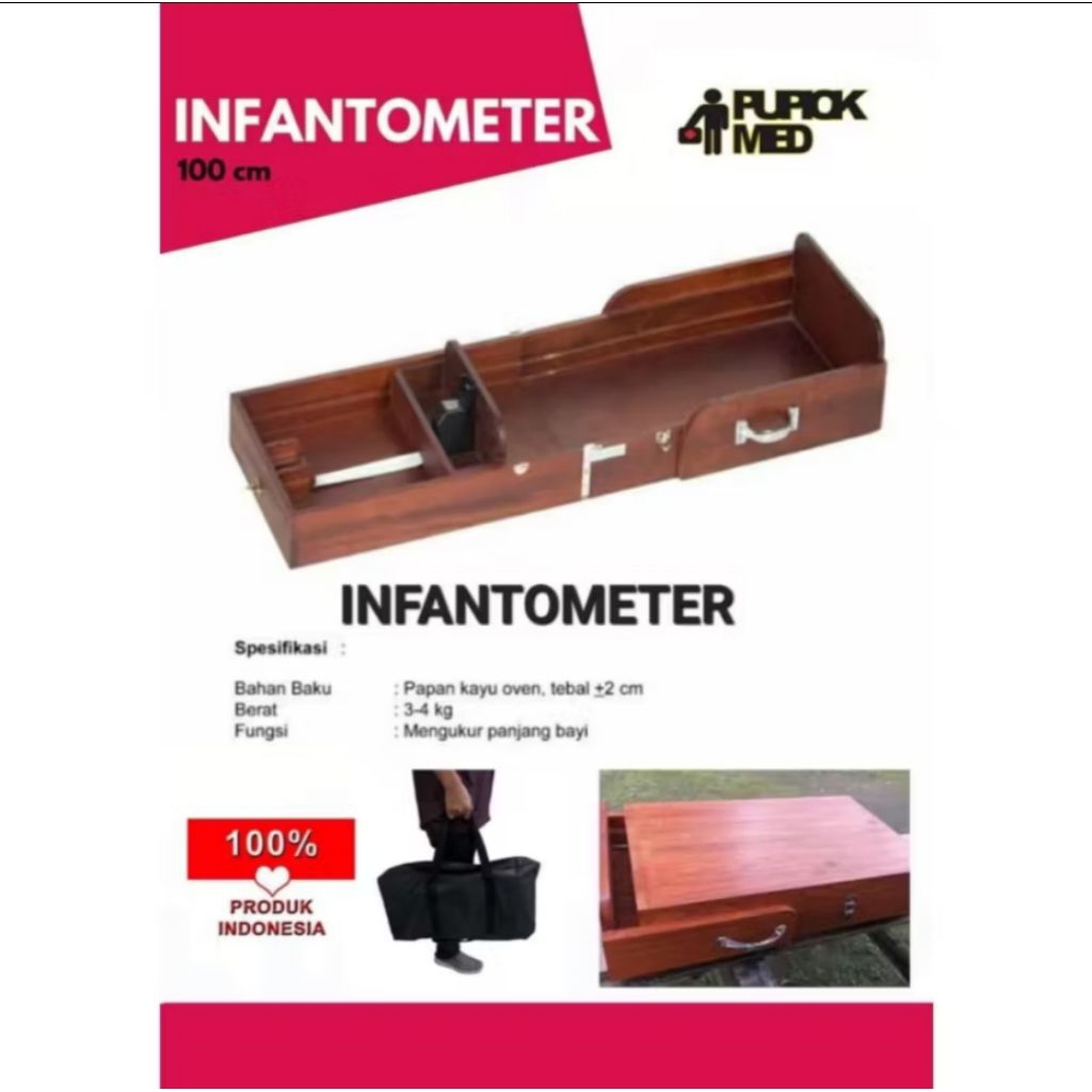 Infantometer Kayu / Alat Ukur Bayi / Alat Infantometer / Pengukur Panjang Bayi
