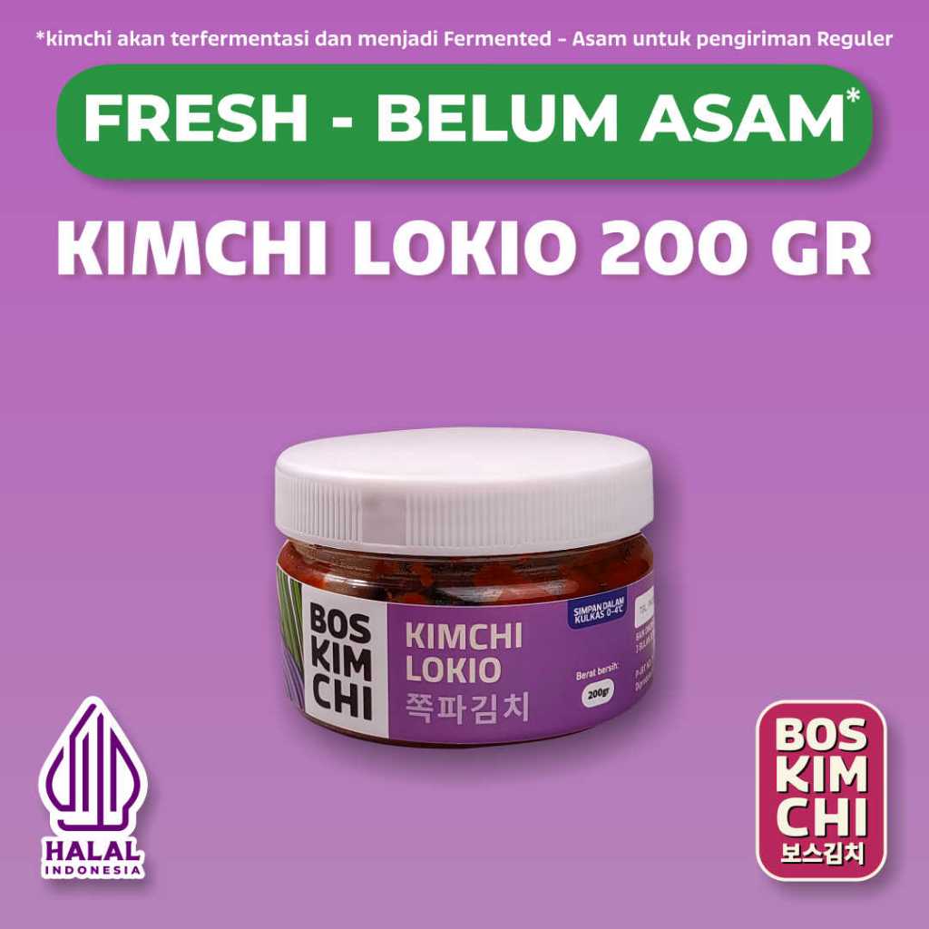 

Fresh! Kimchi Lokio 200 gr Kemasan Toples | Boskimchi | Jjokpa Kimchi Belum Asam Homemade Fresh