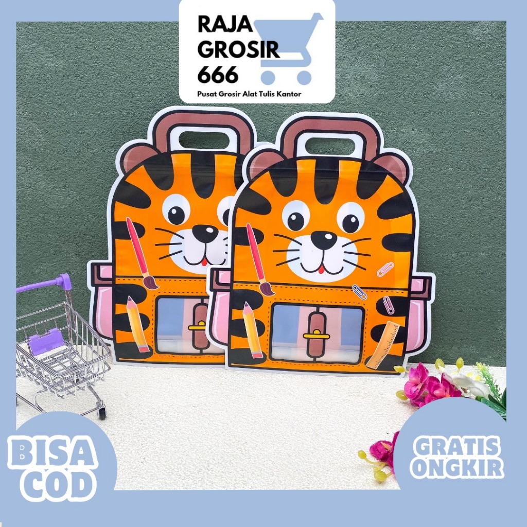 

ZIPPER POUCH RANSEL HARIMAU UK 24X28 CM MN-1933 LUCU KUE HAMPERS LEBARAN SINCIA TAHUN BARU NATAL SOUVERNIR POUCH BANYAK UKURAN