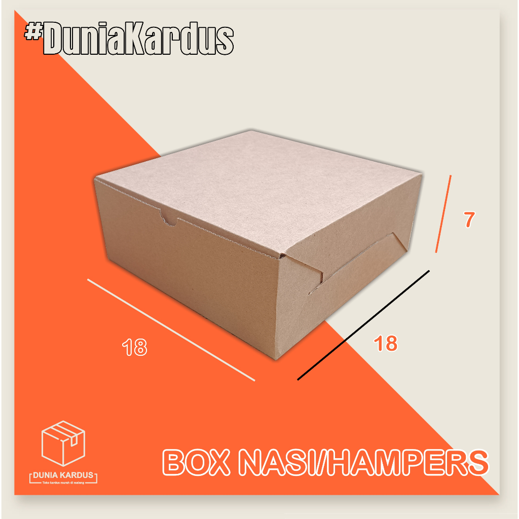 

Box Hampers/Nasi Kotak 18x18x7 cm Polos DUS NASI KOTAK | DUS HAMPERS | DUS KUE | DUS MAKANAN