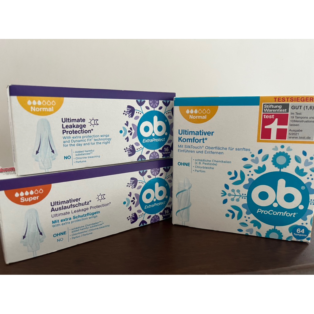 Tampon o.b Procomfort dan Extraprotect (eceran, 10 pcs)